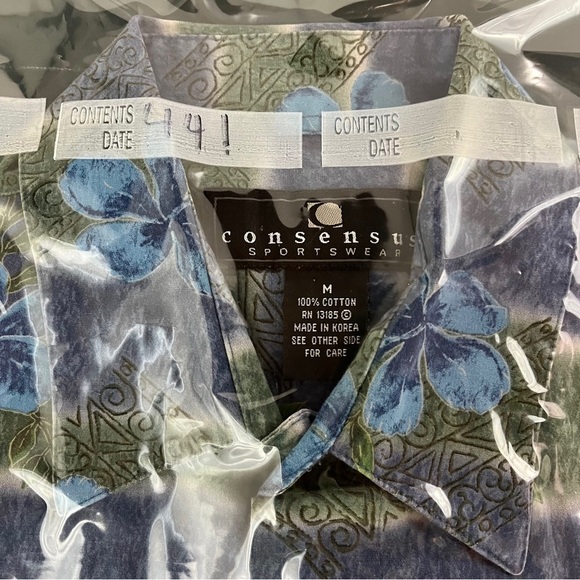 Vintage Consensus Sportswear Polo Shirt M Hawaiian (441) - Picture 7 of 7